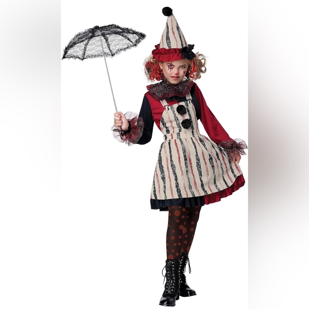 Clever Clown Girls Halloween Costume